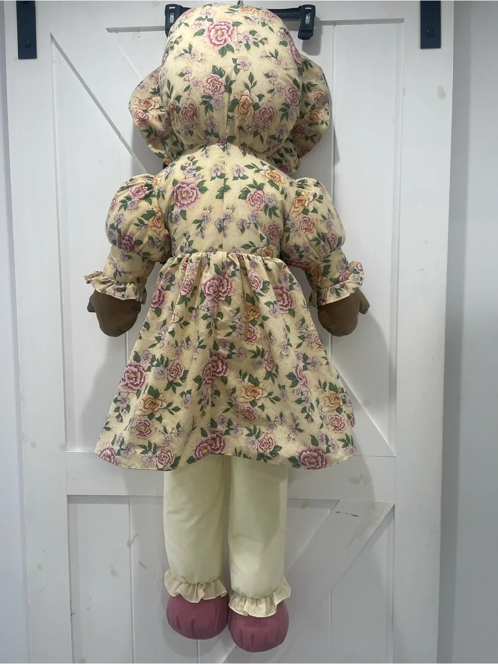 Vintage Sweetie Mine 48” Rag Doll African American Black Yellow Pink Cottagecore